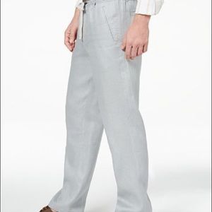 Men's Drawstring Linen Pants Shade Slate - L